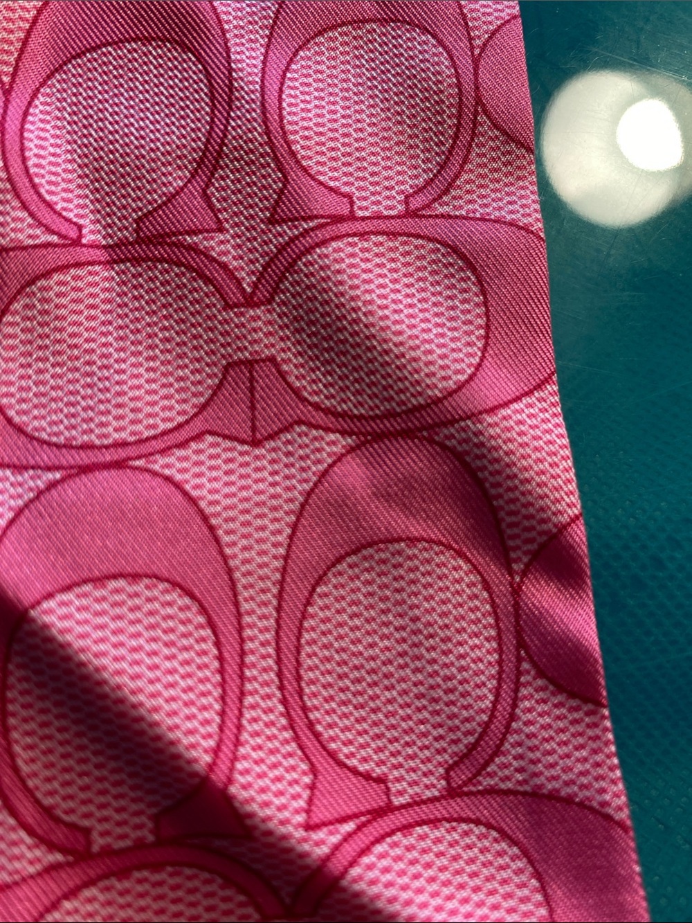 COACH Pink Signature Skinny Scarf Tie - NWT - Picture 3 of 5
